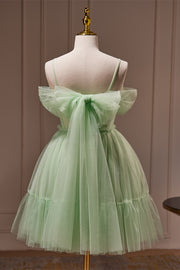 Sage Green Off the Shoulder Short Princess Dress