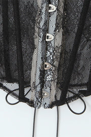 Black Lace Sweetheart Bandeau Top