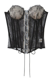 Black Lace Sweetheart Bandeau Top