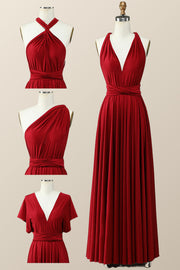 Wine Red Long Convertible Dresses