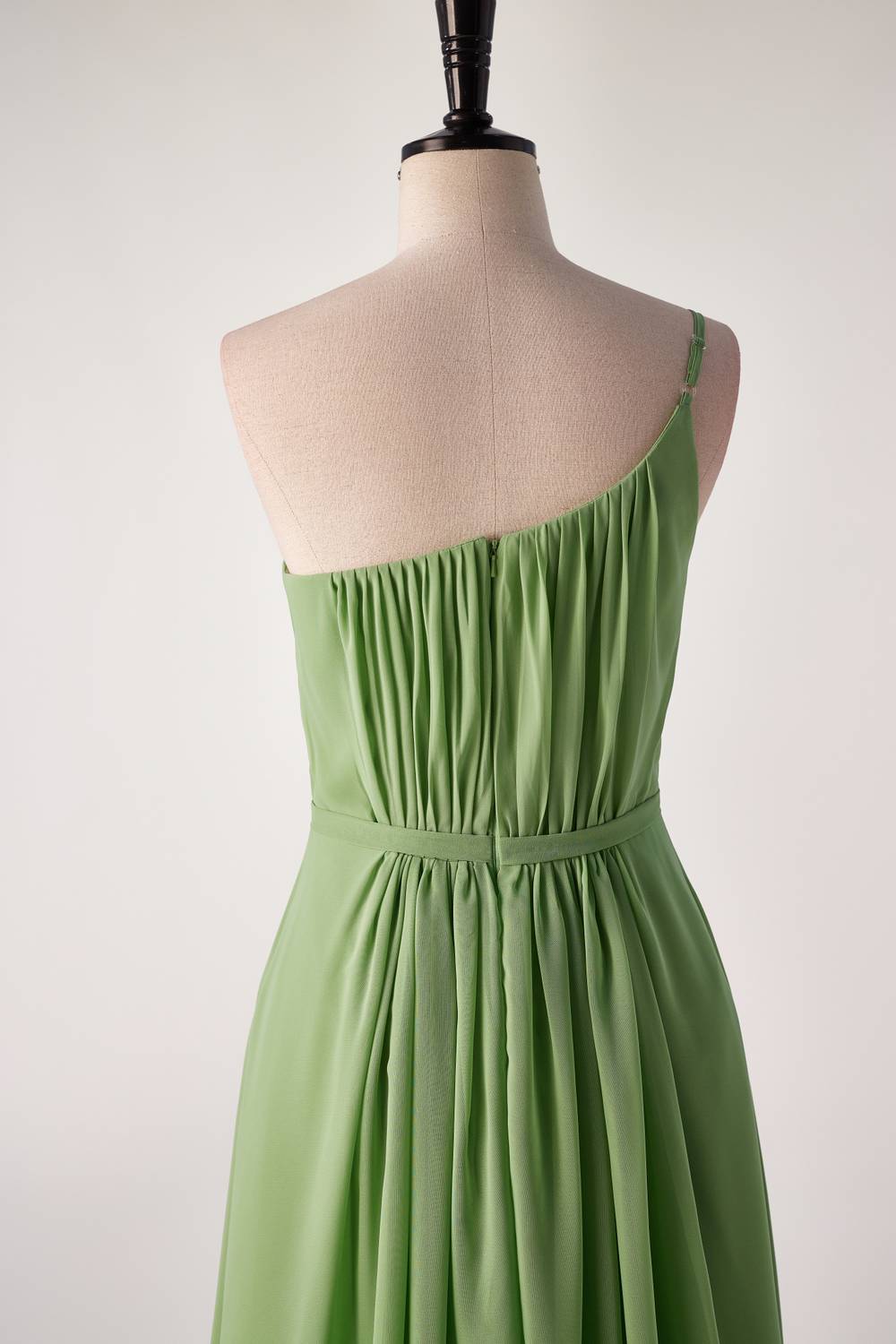 One Shoulder Matcha Green Long Bridesmaid Dress With Sash 114 00 one-shoulder-matcha-green-long-bridesmaid-dress-with-sash-114-00