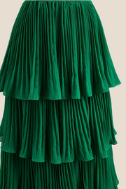 Emerald Green Chiffon Ruffles Long Party Dress