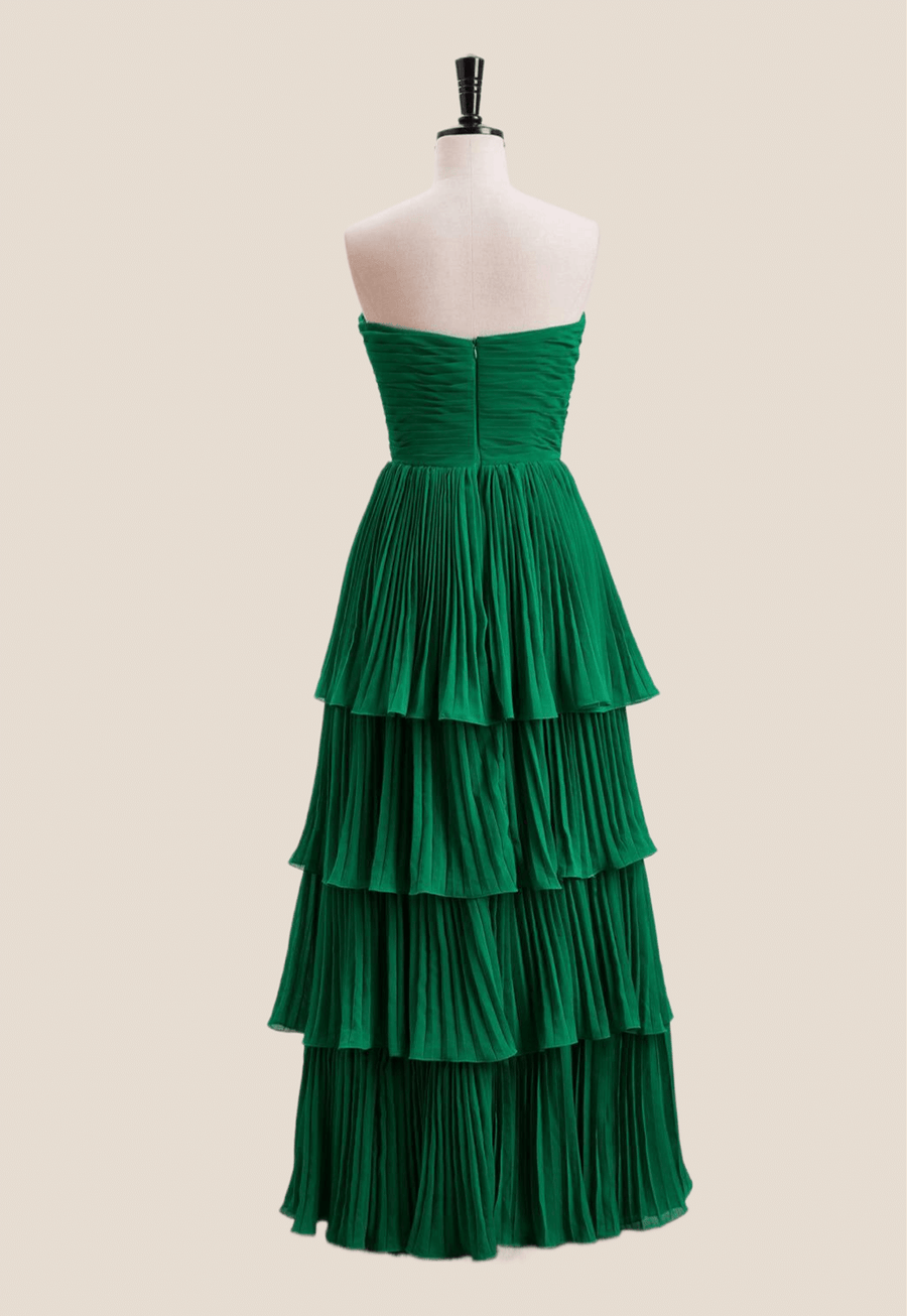 Emerald Green Chiffon Ruffles Long Party Dress Ohmollydress Emerald Green Chiffon Ruffles Long Party Dress Ohmollydress