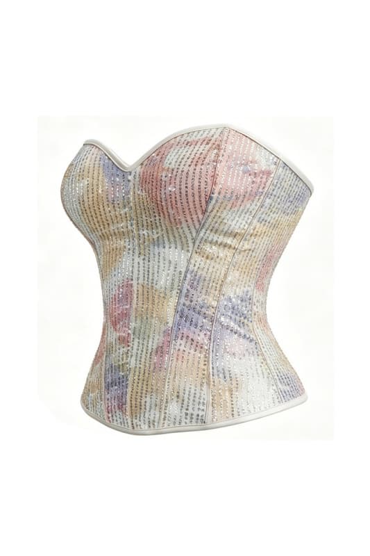 Floral Sequined Sweetheart Corset Top