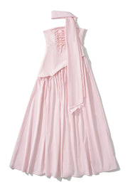 Side Slit Halter Tie Strapless Long Dress