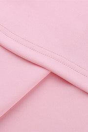 Appliques Neck Pink Lace-up Front Short Dress