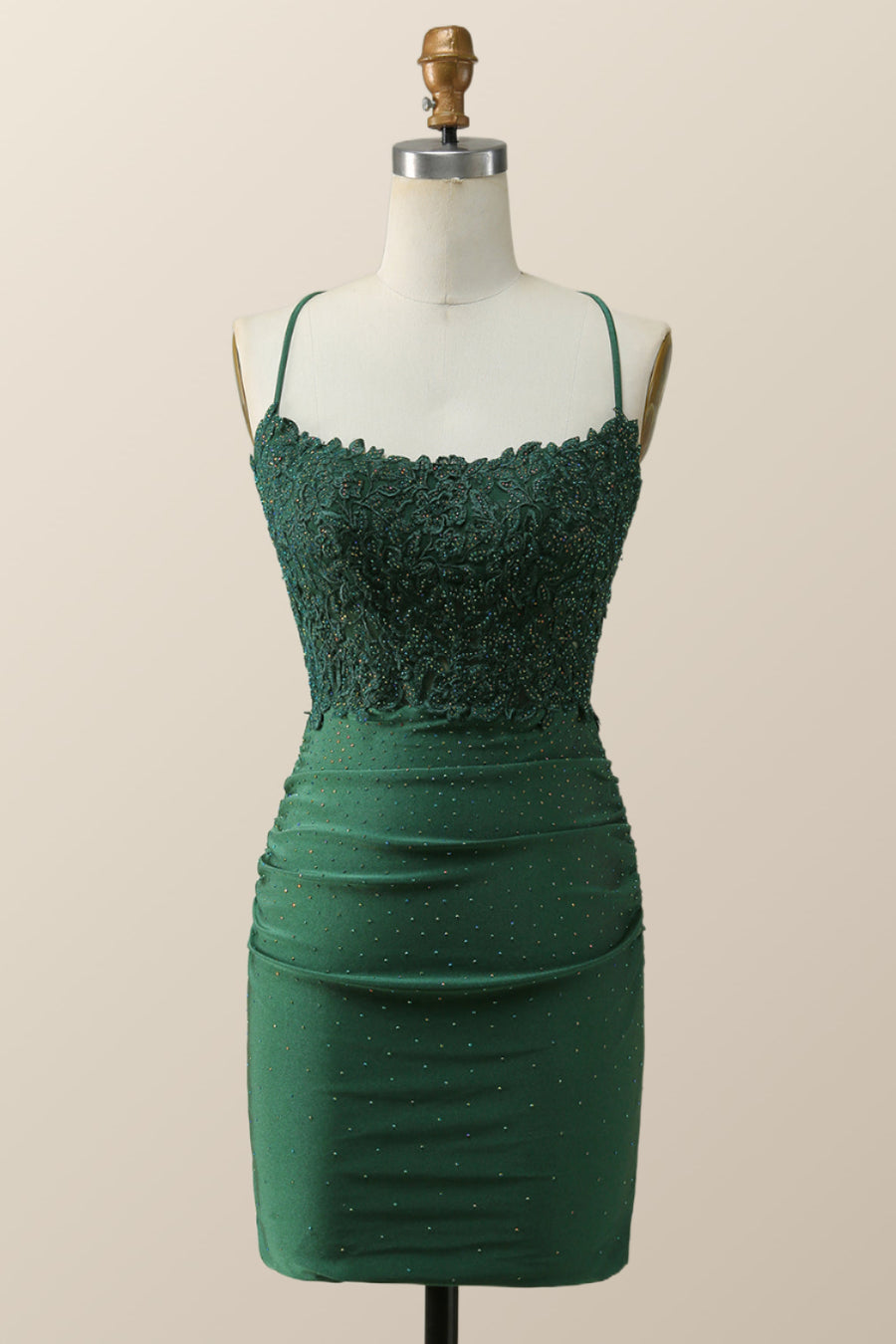 Beaded Dark Green Appliques Bodycon Mini Dress Ohmollydress Beaded Dark Green Appliques Bodycon Mini Dress Ohmollydress