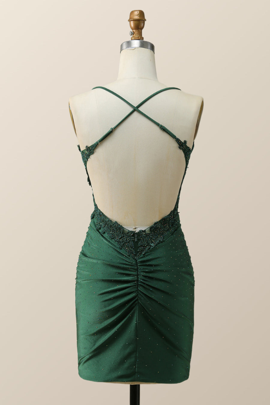 Beaded Dark Green Appliques Bodycon Mini Dress Ohmollydress Beaded Dark Green Appliques Bodycon Mini Dress Ohmollydress