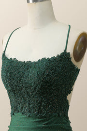 Beaded Dark Green Appliques Bodycon Mini Dress