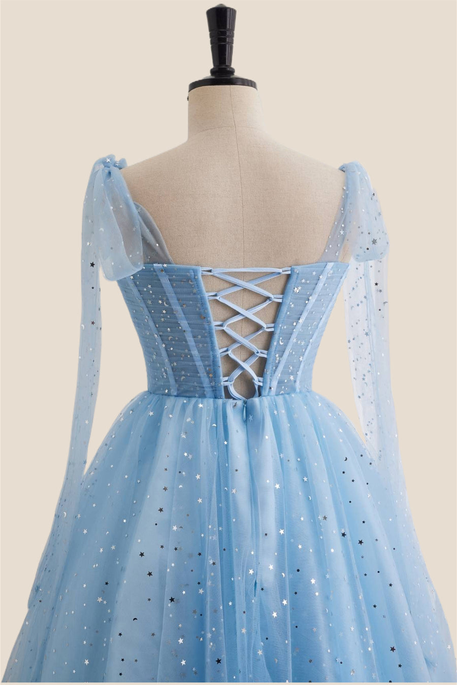 Blue Sparkle Tulle Ruched Short Princess Dress