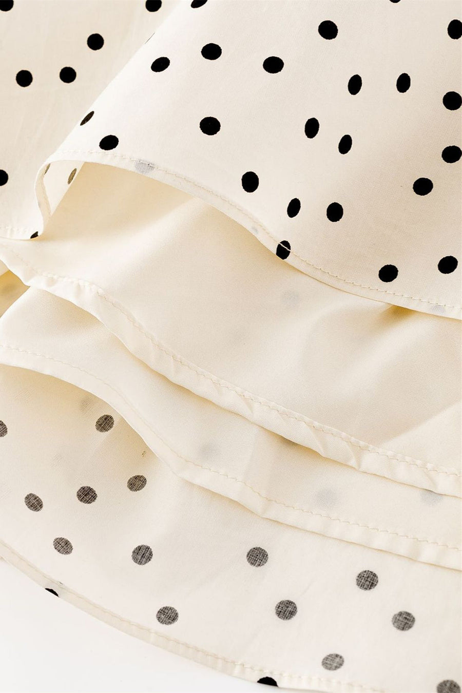 Cap Sleeves White Polka Dots Short Dress