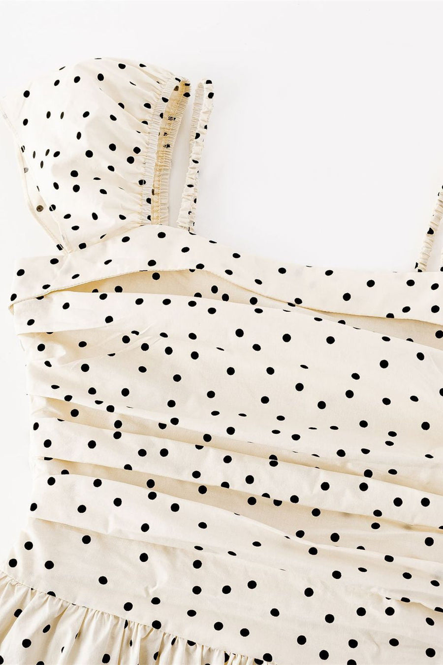 Cap Sleeves White Polka Dots Short Dress