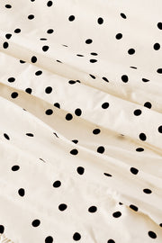 Cap Sleeves White Polka Dots Short Dress