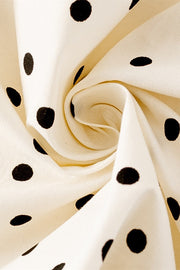 Cap Sleeves White Polka Dots Short Dress