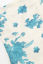Cowl Neck Floral Print Tulle Short Dress