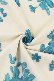 Cowl Neck Floral Print Tulle Short Dress