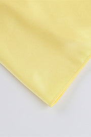 Cowl Neck Yellow Back Bow Short Dress