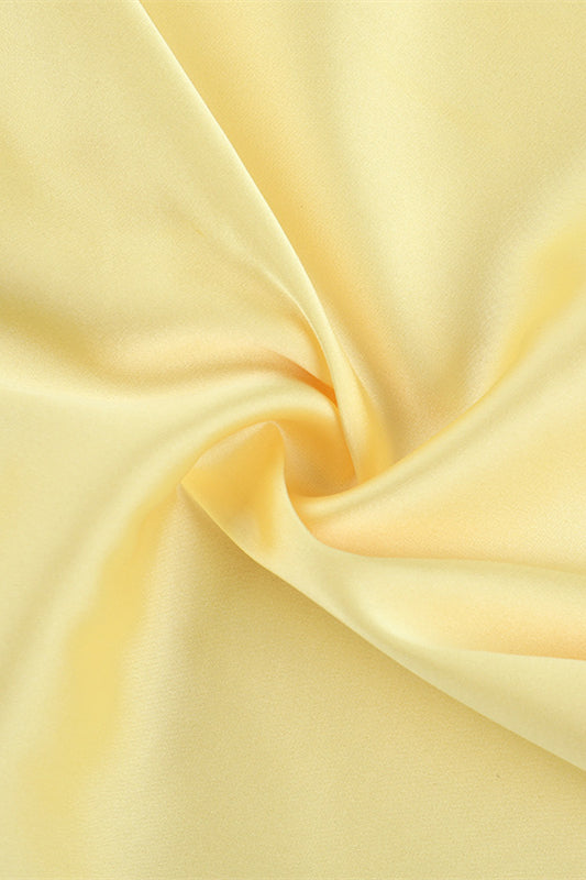 Cowl Neck Yellow Back Bow Short Dress