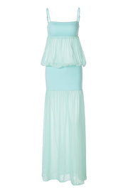 Mint Green Straps Fitted Tiered Dress