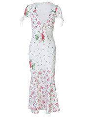 Plunge Floral Mermaid Dress