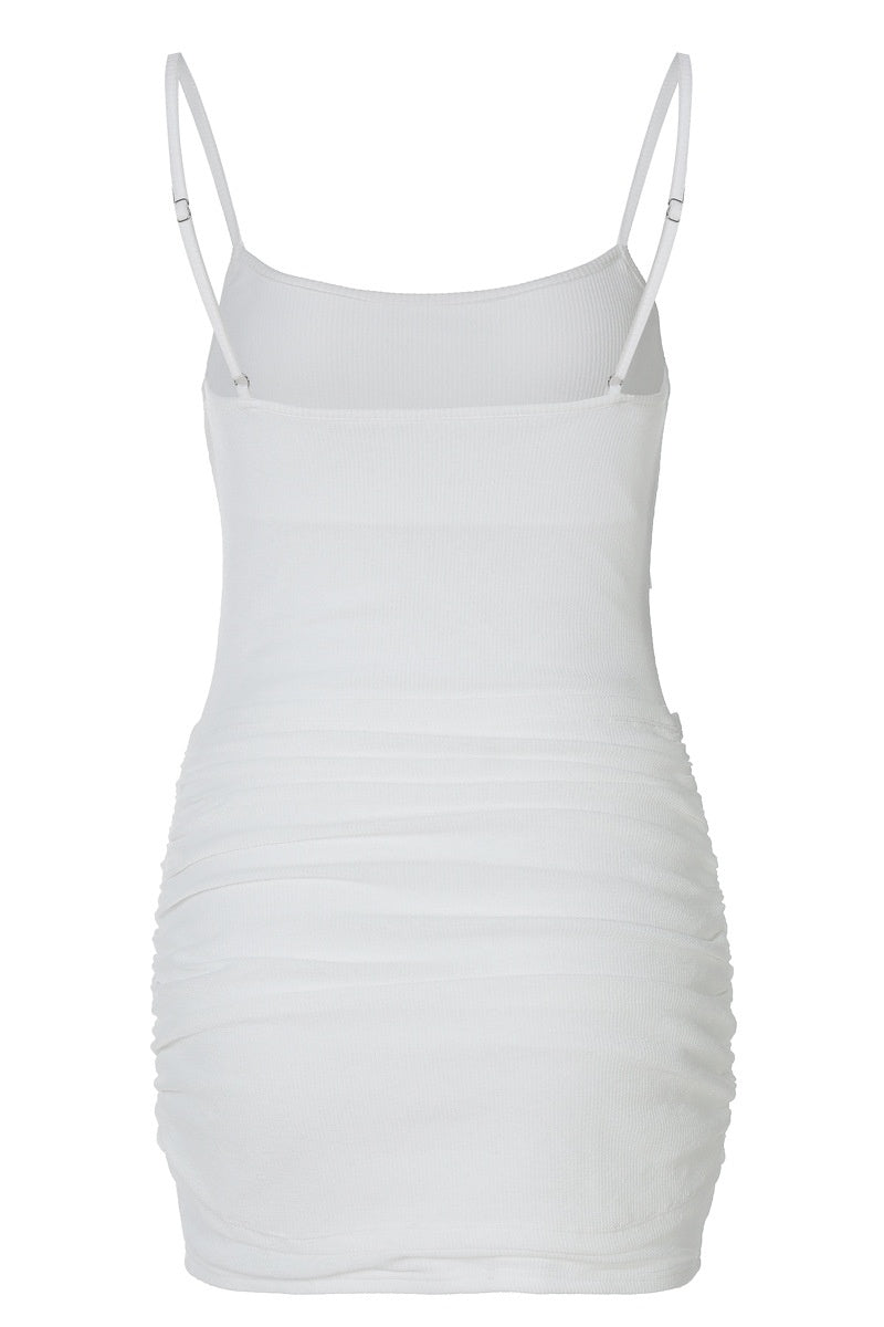 Simple Straps White Tight Dress