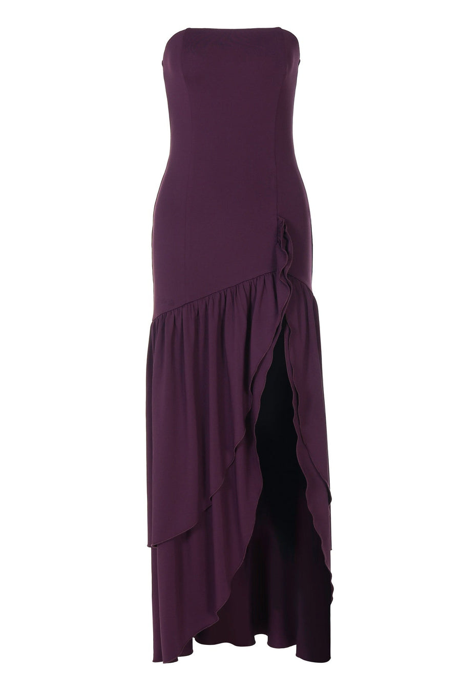 Eggplant Strapless Frill Long Dress Ohmollydress Eggplant Strapless Frill Long Dress Ohmollydress