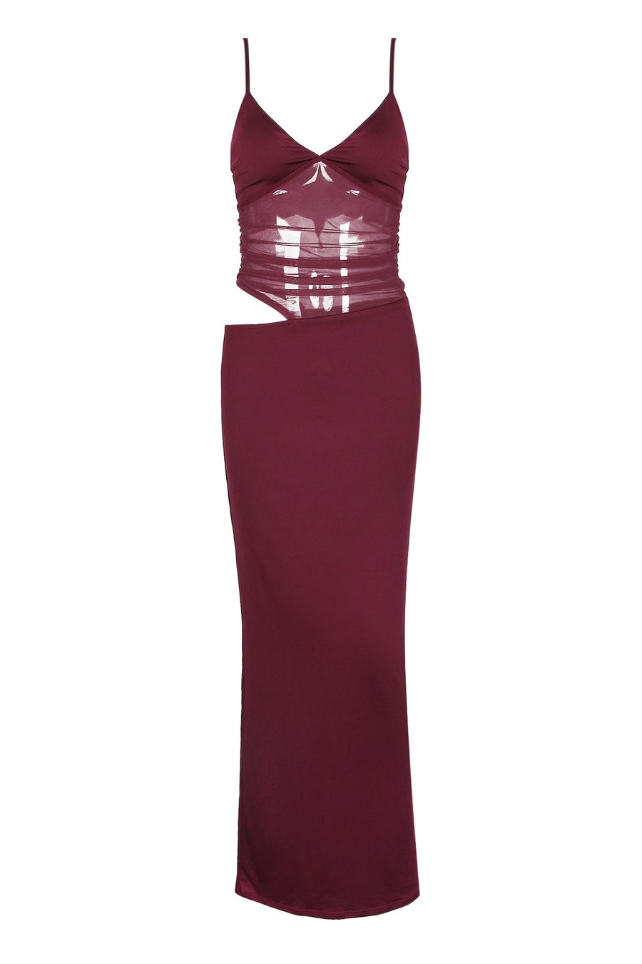 Navy Blue Sheer Cutout Fitted Dress