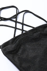 Black Straps Tight Lace-up Dress