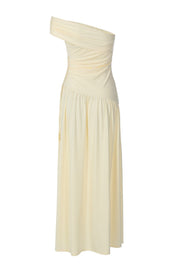 Light Yellow One Shoulder Long Dress