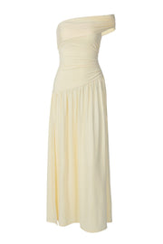 Light Yellow One Shoulder Long Dress