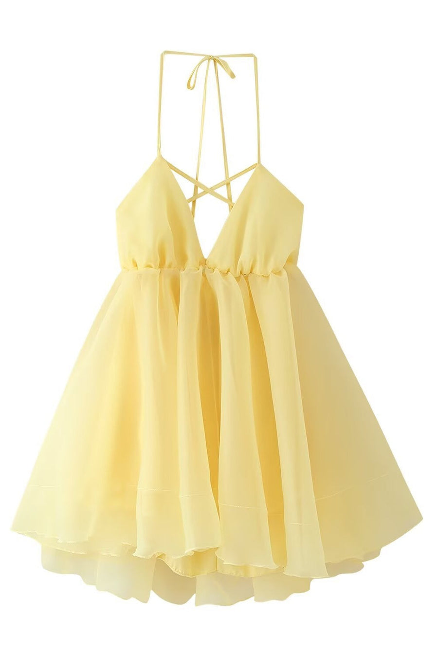 Blue V Neck A-line Short Dress