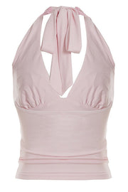 Halter Pink Beaded Fitted Top