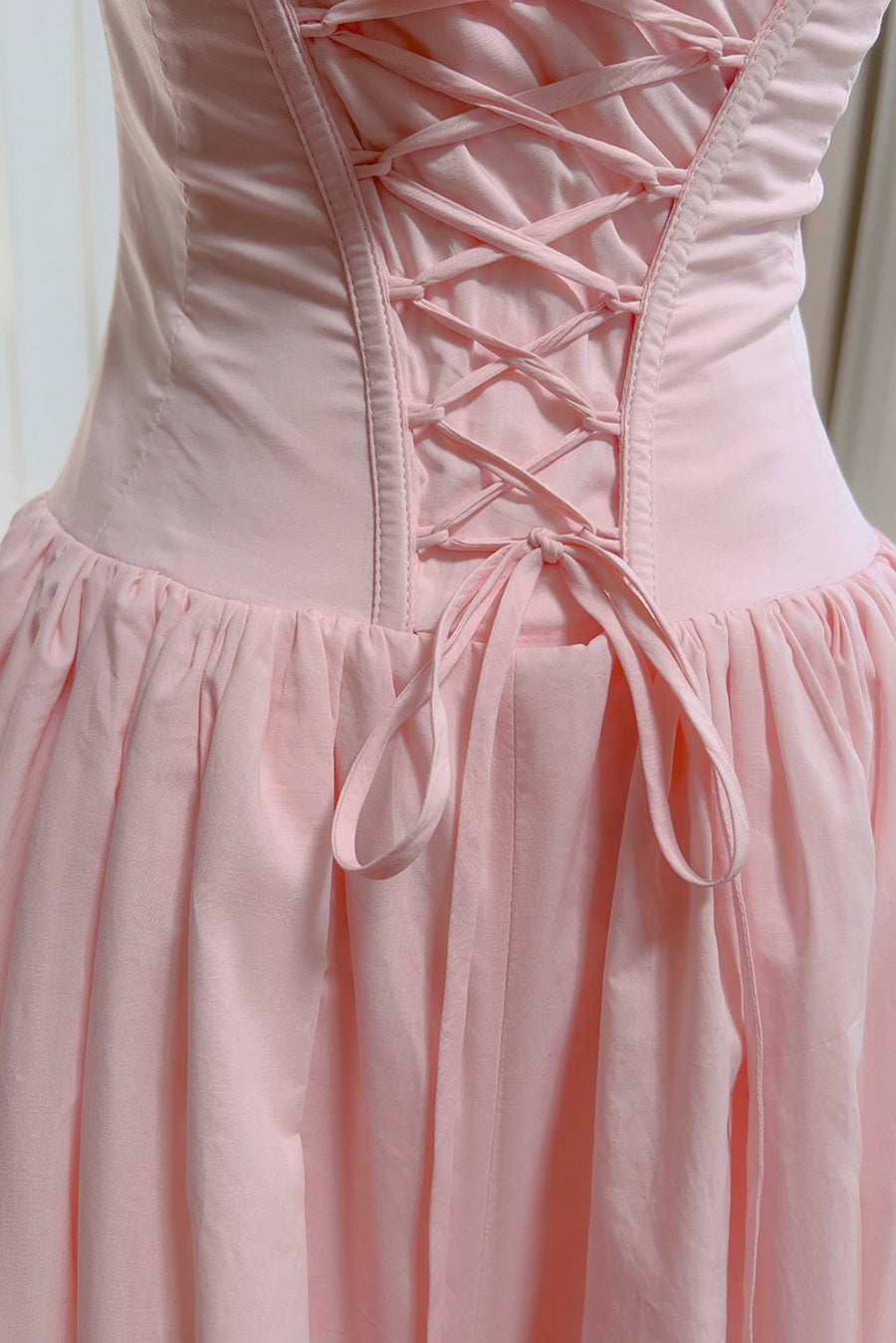 Halter Pink Empire A-line Bubble Dress