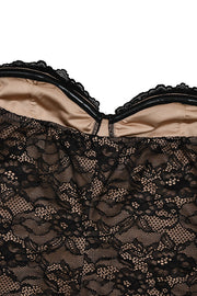 Two Piece Sweet Black Lace Fitted Long Dress