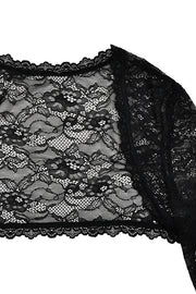 Two Piece Sweet Black Lace Fitted Long Dress