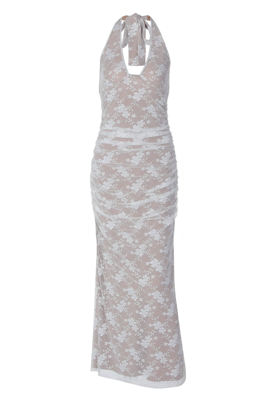 White Lace Mermaid Long Party Dress