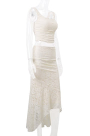 Two Piece Ivory Lace Mermaid Dress