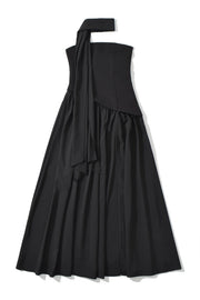 Side Slit Halter Tie Strapless Long Dress