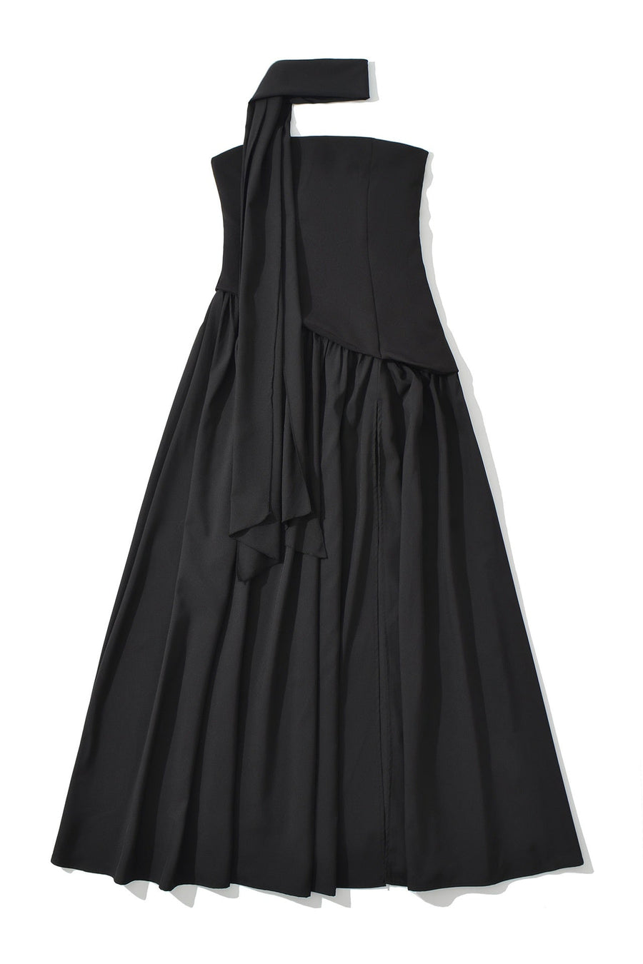 Side Slit Halter Tie Strapless Long Dress