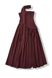 Side Slit Halter Tie Strapless Long Dress