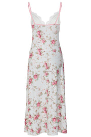 Straps Floral Fitted Long Maxi Dress