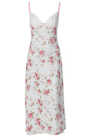 Straps Floral Fitted Long Maxi Dress
