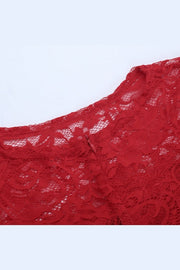 Sexy Red Sheer Lace Twist Tight Short Dress