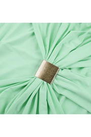 Mint Green Halter Ruched Long Dress