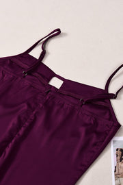 Plum Cut-out A-line Long Dress