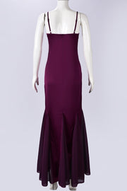 Plum Cut-out A-line Long Dress