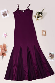 Plum Cut-out A-line Long Dress
