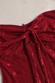 Red Velvet Off the Shoulder Tight Dress