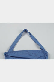 Blue Halter Fitted Long Slit Dress