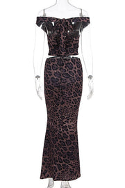 Two Piece Leopard Print Mermaid Dress